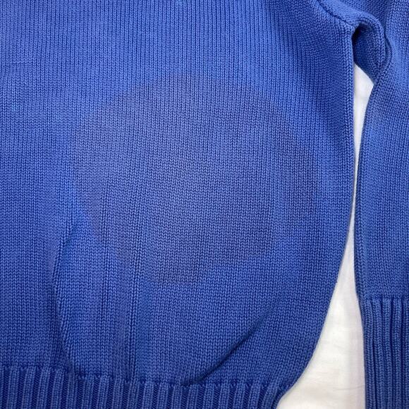 Polo Ralph Lauren Sweater Men's Size L Blue Knit PullOver Cotton Vintage * AS IS - Picture 3 of 11